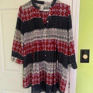 American Rag Red White and Blue 3/4 sleeves 4th of July Shirt #AmericanRag